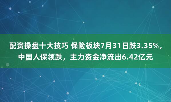 配资操盘十大技巧 保险板块7月31日跌3.35%，中国人保领跌，主力资金净流出6.42亿元